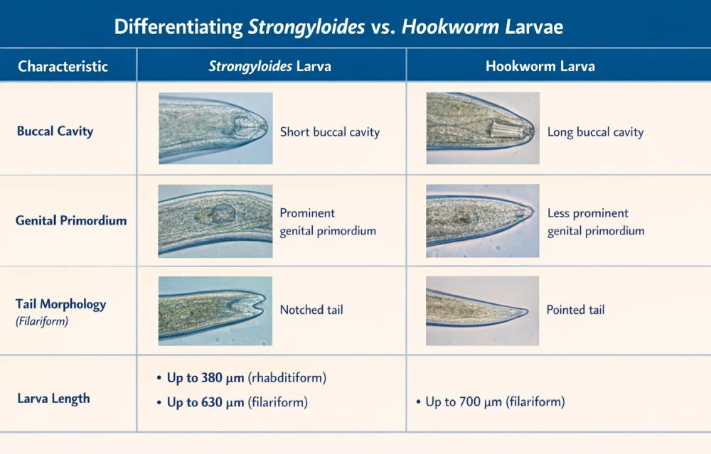 Strongyloides vs Hookworm Larvae